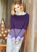 9550 Women's colour block boat-neck sweater (Life DK) image