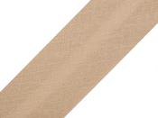Single fold 100% cotton bias binding, 20mm - beige