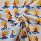 Brushed cotton French terry, "Sun &amp; Sail"