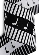 Musical note elastic, 60mm (white on black)