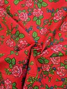 100% cotton print, "Pavlovo Rose" (red) image