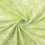100% cotton gauze print, "Happy Meadow" (lime) image