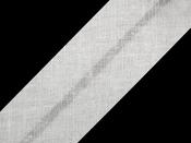 Single fold 100% cotton bias binding, 20mm - white