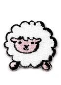 Wooly sheep iron-on embroidered patch, 2.7 x 2.8 cm image