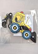 Yellow digger iron-on embroidered patch, 5 x 12cm approx. image
