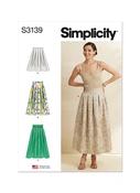 S3139 Misses' Pleated Skirt in Two Lengths and Belt - H5 (6-8-10-12-14)