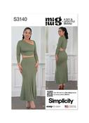 S3140 Misses' Knit Top and Skirt by Mimi G Style - K5 (8-10-12-14-16)