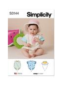 S3144 Babies' Contrast Bodysuit and Bucket Hat