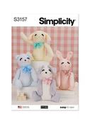 S3157 Seated Plush Animals by Elaine Heigl Designs