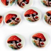"Mystic Mushroom" 2-hole children's buttons, 15mm
