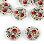 "Strawberry Patch" 2-hole children's buttons, 15mm image