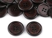 Wooden 4-hole buttons (25mm) - Dark Brown image