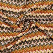 Crochet-effect lace in olive, orange &amp; ochre