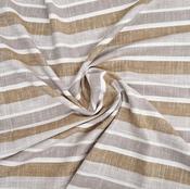 Striped viscose/linen mix (sand/beige/ivory)