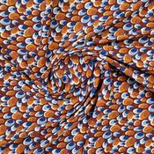 "Rain", all-over rayon mix print (chestnut/tan/blue)