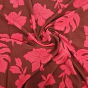 "Monstera" viscose print (wine/cerise)