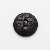 2-hole 'Floral Damask' buttons, 15mm (navy, black, white) - Black