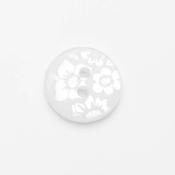 2-hole 'Floral Damask' buttons, 15mm (navy, black, white) - White