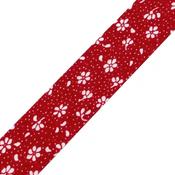 100% cotton decorative bias tape, 20mm - Red Floral
