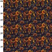 Rose &amp; Hubble 100% cotton poplin print, "Elephants of India" image