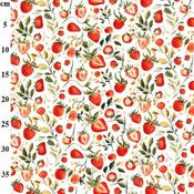 Rose &amp; Hubble 100% cotton poplin print, "Strawberries &amp; Cream" image