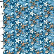 Rose &amp; Hubble 100% cotton poplin print, "Starfish on the Beach" image