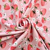 "Sweet Strawberries", stretch cotton jersey