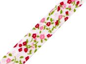100% cotton decorative bias tape, 20mm - Pink Petals