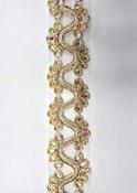 Organza Lace Trim / Braid with Sequins (45 cm_ - gold