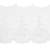Soft embroidered tulle lace, 120mm - White