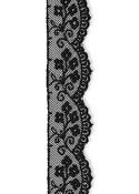 Soft embroidered tulle lace, 23mm - Black