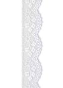 Soft embroidered tulle lace, 23mm - White