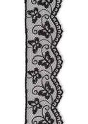 Soft embroidered tulle lace, 35mm - Black
