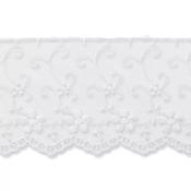 Soft embroidered tulle lace, 70mm - White