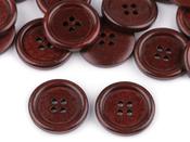Wooden 4-hole buttons (25mm) - Nut Brown