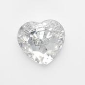 Crystal-look heart-shaped buttons (13mm) - clear crystal