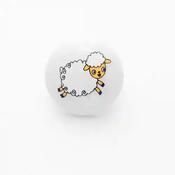 "Wooly Jumper" sheep picture button (15mm)