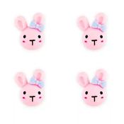 3D pink rabbit shank button (33mm)