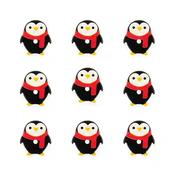 Glossy, 2-hole penguin buttons (15mm)