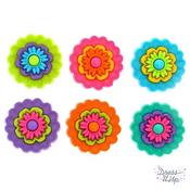"Floral Revolution" multi-colour 3D buttons (16mm) image
