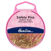 Brass safety pins, 19mm (box 50) image