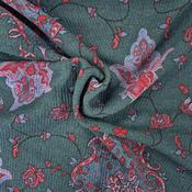 Teal baroque print wool mix knit (teal green, pinks) image