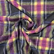 Soft and cosy poly/wool mix plaid (magenta/black) image