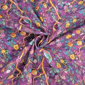 Rose &amp; Hubble 100% cotton poplin "Purple Peacocks" image