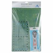 Patchwork Starter Kit: Mat, Rotary Cutter &amp; Ruler - Sewing Machines Ireland image