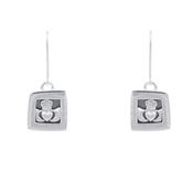 Silver Claddagh Earrings - Square Style image