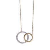 Gold Interlocking Circles Pendant with CZ Stones image