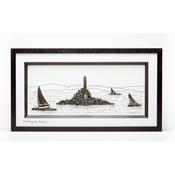 Rounding the Fastnet - Framed Bronze (Teak) image