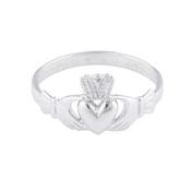 Ladies White Gold Claddagh Ring