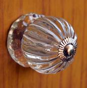 Clear Pumpkin Glass Knob